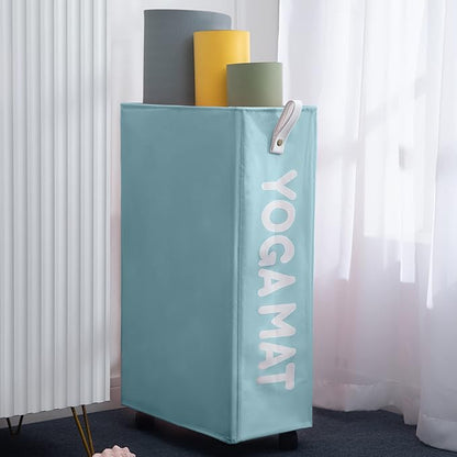 Twira Yoga Mat Storage Racks, Home Gym Storage Rack for Foam Roller, Yoga Strap and Resistance Bands, Workout Equipment Corner Storage Organizer with Wheels