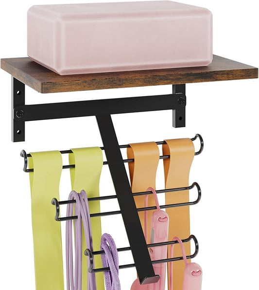 TJ.MOREE Resistance Rack Band Storage Hanger with Shelf Gym Equipment Organizer, Storage Rack for Home Gym
