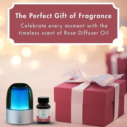 G's Breeze Smart Aroma Diffuser with 60ml Rose Scent Refill – Bluetooth & Wi-Fi App Control - LED Lighting, Adjustable Intensity - Long-Lasting Romantic Floral Fragrance for Home or Office