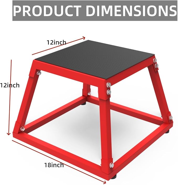 Metal Plyometric Jumping Box,12/18/24/30 Inch Steel Plyo Box Set for Fitness Exercise Home Gym,Single/Set