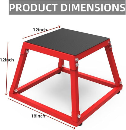 Metal Plyometric Jumping Box,12/18/24/30 Inch Steel Plyo Box Set for Fitness Exercise Home Gym,Single/Set