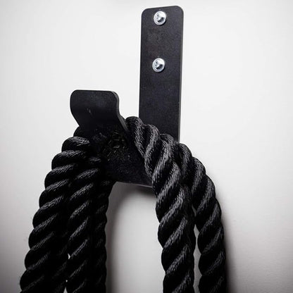 PRx Performance Exercise Rope Storage Hook, USA MADE Wall Mounted Battle Rope Holder, Home or Commercial Gym Accessory, Heavy Duty Steel, Black Powder Coated