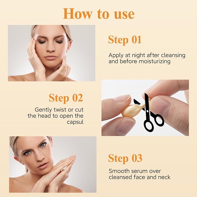 HKH Vitamin C Super Serum for Face - Anti Aging Vitamin E Facial Serum Capsules with Niacinamide, Vit C Oil for Women, Even Skin Tone, Reduce Wrinkles, Moisturise, Travel Friendly (38 Capsules)