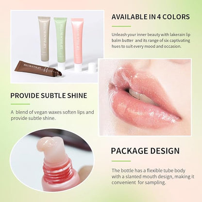 Summer Lip Glossy Butter Lip Balm, Lip Gloss Set, Soothing Lip Skincare, Instant Moisture, Lightweight, Nourish, Hydrate, Moisturizing Tint, Non-Sticky, Long-lasting (Mint, Large)