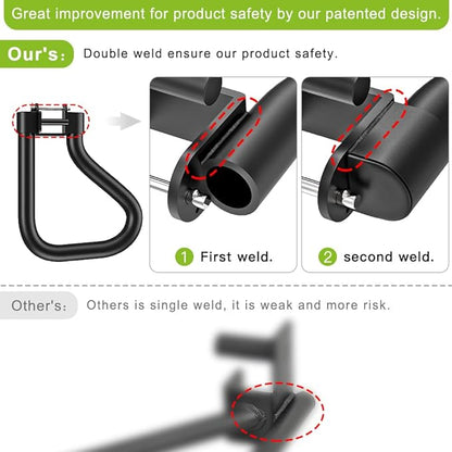 SELEWARE Solid Dip Bar Attachment for 2" x 2" or 3" x 3" with 1", 1/2" or 5/8" Hole Power Cage Squat Rack, Set of 2 Dip Bar Muti-Grip Handles for Strength Training, Double Welding Design