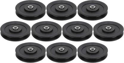 Keenso 10 Pcs 115mm Nylon Bearing Pulley Wheel Replacement Home Gym Equipment Machine Attachments Exercise Accessory