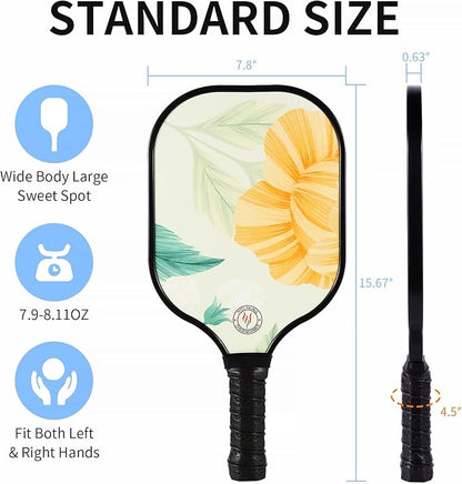 HOLYKING Pickleball Paddles Set, Fiberglass Pickle Ball Racket of 2, 2 Paddles, 2 Balls, 2 Bouncy Balls and Carry Bag, Lightweight Rackets for Women and Men
