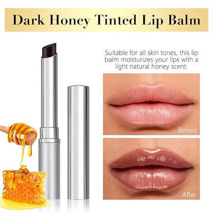 Black Honey Lipstick Tinted Lip Balm, Sheer Hydrating Lip Stain for All Skin Tones, Natural Lightweight Lips Gloss Makeup for Women, Vegan & Cruelty-Free