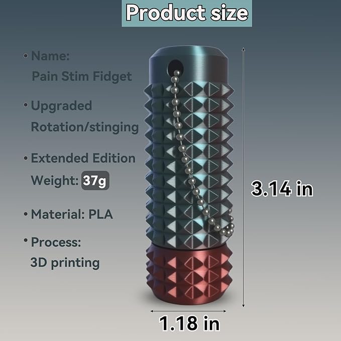 2pcs Pain Stim Fidget, Rotating Fidget Roller, 3D Printed Fidget Toys, Suitable for Hand Stimulation、Autism、ADHD、Irritability、Adult Fidgets for Anxiety and Stress