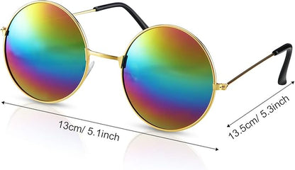Hicarer Hippie Costume Accessories Include Sunglasses, Peace Sign Necklace, Boho Headband and Earring for 60s 70s Party