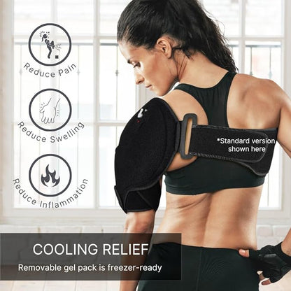 NatraCure Hot or Cold Therapy Shoulder Ice Pack Wrap, Brace for Pain Relief - (Heating Pad for Rotator Cuff Injuries, Surgery, Gym, Baseball, Pitching) - 6032