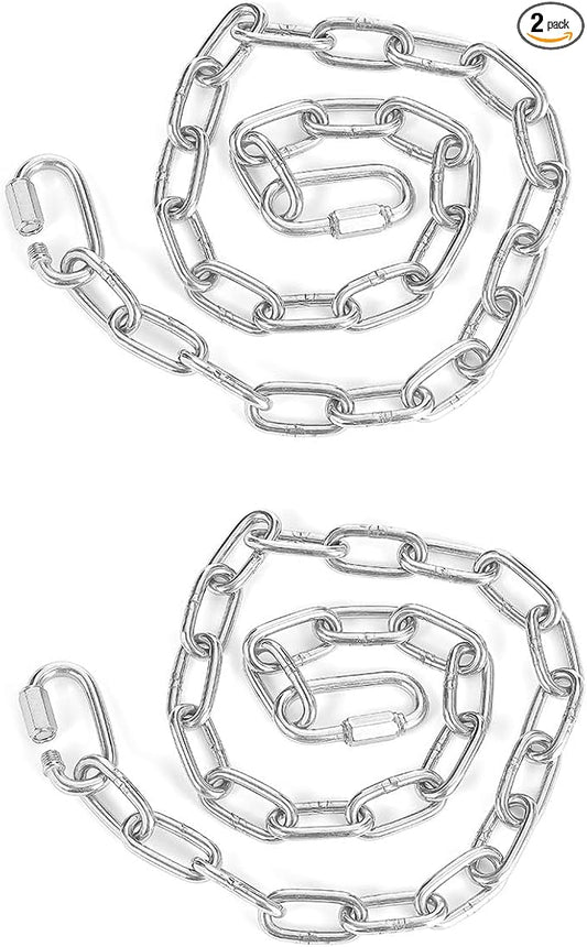 2 Pack Heavy Duty Extension Chain with 2 Quick Links for Punching Bags Hammocks Swing Chairs - 550 Lbs Capacity - 31.5 Inches Length