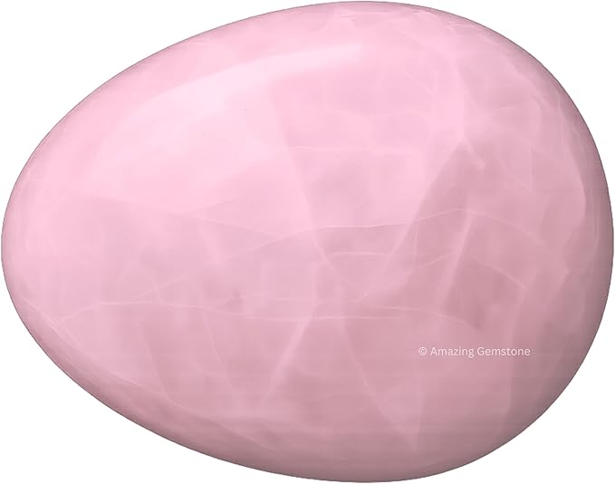 Amazing Gemstone Rose Quartz Crystal Yoni Egg, 2 Inches - Premium Crystals and Healing Stones Yoni Egg for Pelvic Floor Health, Natural Healing Crystal Eggs for Meditation and Stress Relief
