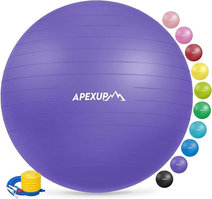 APEXUP Yoga Ball Exercise Ball Anti Slip Heavy Duty for Fitness, Balance & Core Workout