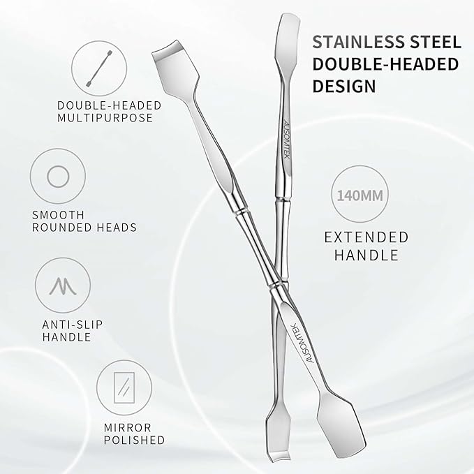 Blackhead Remover Tool, Pore Cleaner & Comedone Extractor Face Spatula, Professional Stainless Steel Whitehead & Pimple Extractor Tool for Facial Skin Care with Cyan PU Case