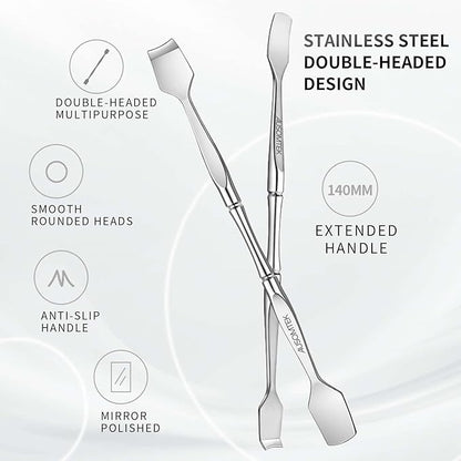 Blackhead Remover Tool, Pore Cleaner & Comedone Extractor Face Spatula, Professional Stainless Steel Whitehead & Pimple Extractor Tool for Facial Skin Care with Cyan PU Case