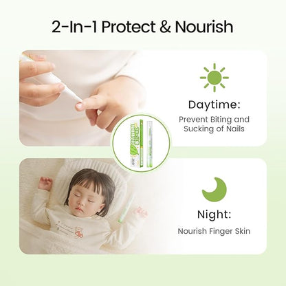 RUNBEN Nail Biting Treatment for Kids & Baby Bitter Taste Nail Care Pen to Stop Thumb Sucking & Biting Nails, Toddlers Safe & Natural Formula, 2-in-1 Repair & Deterrent (0.14 oz)