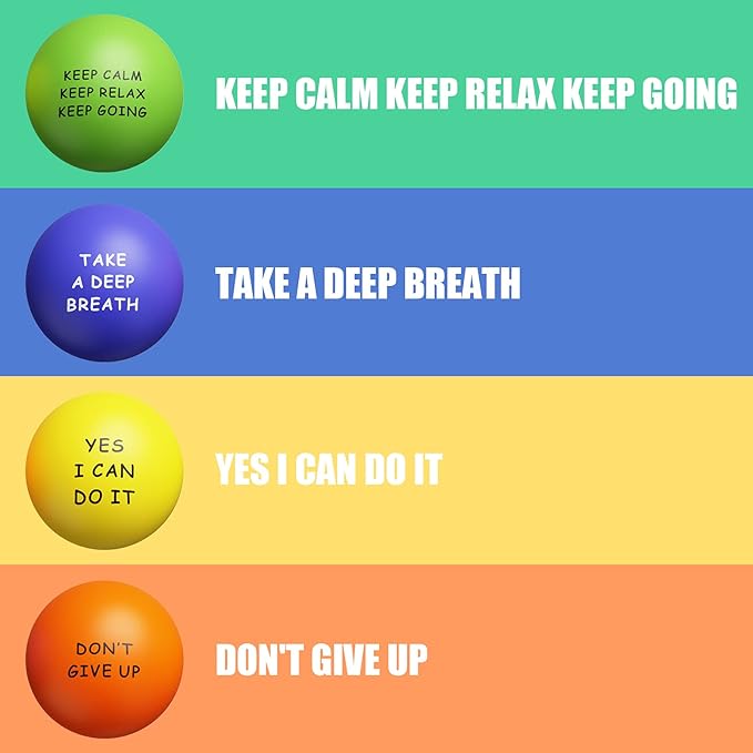 KDG Motivational Stress Balls(20 Pack) for Kids and Adults,Stress Relief Ball with Quetos to Rrelieve Anxiety and Manage Anger