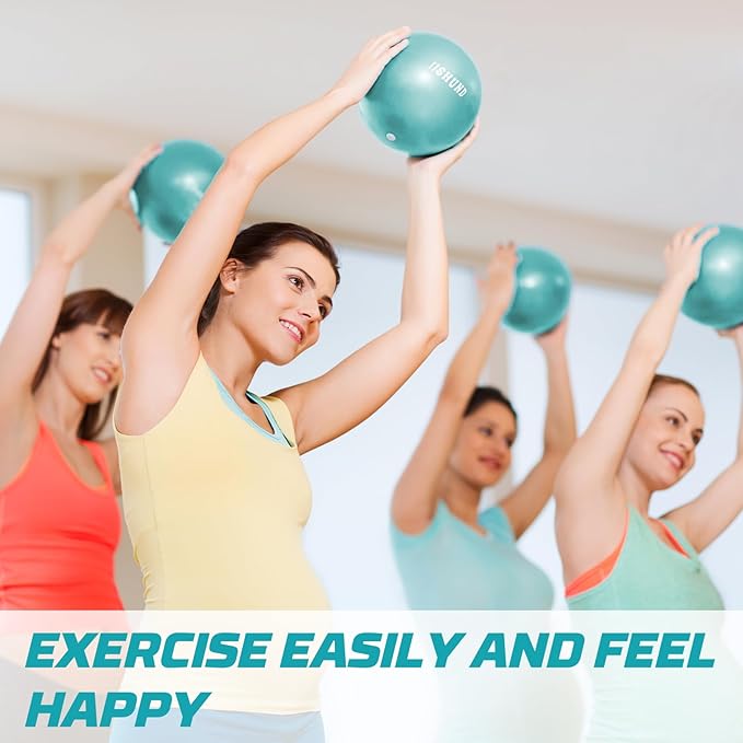 Pilates Ball, 9 Inch Small Exercise Mini Soft Workout Yoga Ball with Exercise Guide, for Home Gym Yoga, Pilates, Core Training, Workout, Balance, Stability