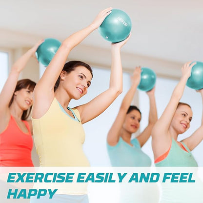 Pilates Ball, 9 Inch Small Exercise Mini Soft Workout Yoga Ball with Exercise Guide, for Home Gym Yoga, Pilates, Core Training, Workout, Balance, Stability