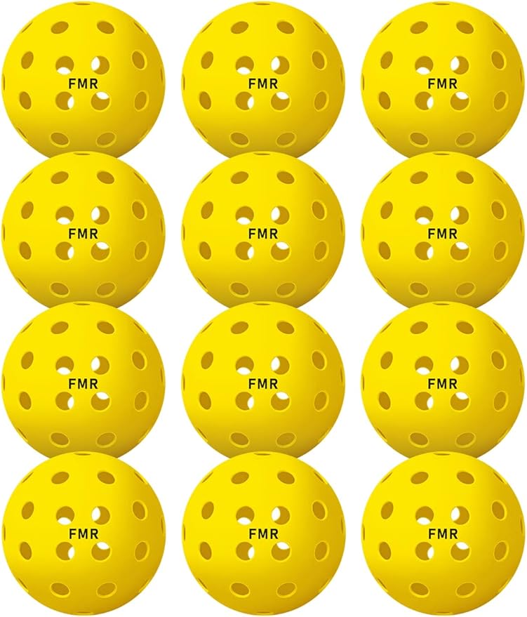 Pickleball Balls,40 Hole Outdoor Balls, USA Pickleball Approved Pickle Ball for Tournament Play, Crack-Resistant, Aerodynamics, 4 /12Packs