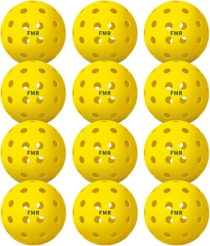 Pickleball Balls,40 Hole Outdoor Balls, USA Pickleball Approved Pickle Ball for Tournament Play, Crack-Resistant, Aerodynamics, 4 /12Packs