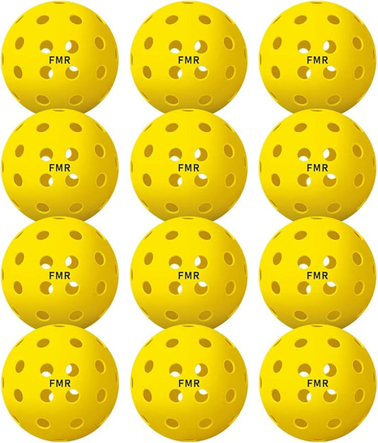 Pickleball Balls,40 Hole Outdoor Balls, USA Pickleball Approved Pickle Ball for Tournament Play, Crack-Resistant, Aerodynamics, 4 /12Packs