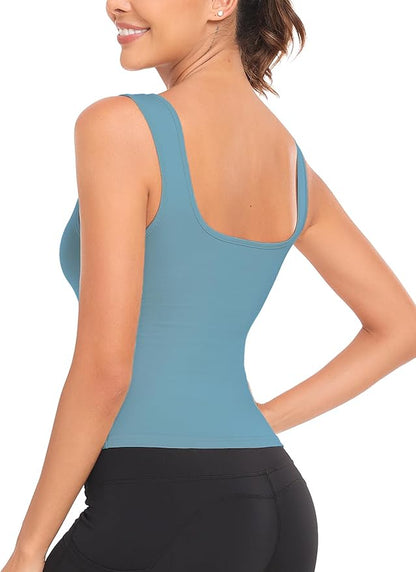 Porvike Sports Crop Tank Tops for Women Cropped Workout Tops Racerback Running Yoga Tanks Cotton Sleeveless Gym Shirts 3 Pack