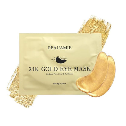 Under Eye Patchs 24k Gold Eye Mask and Hyaluronic Acid and Rose for Dark Circles and Puffiness Wrinkle Eye Bags 30 Pairs