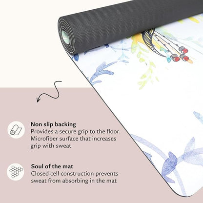 Shakti Warrior TPE Yoga Mat - Artist Designed, Premium eco friendly mats, Non Slip, Non toxic, Great For Regular & Hot Yoga, Pilates and Workouts (72 inch x 24 inch x 6mm thick)