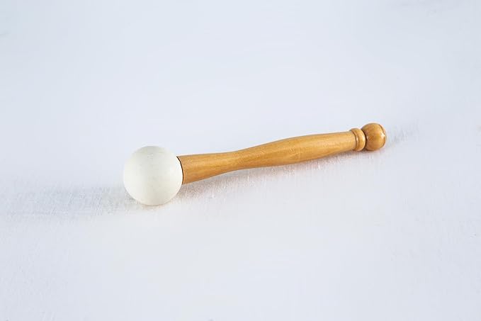 Leize Crystal Singing Bowl Gold Chakra Tuned Quartz 7 inch 432hz A Note with Suede Striker