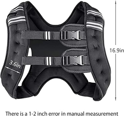 Prodigen Weighted Vest for Women and Men 8 12 16 20 25 30 Lbs with Reflective Stripe and Double Adjustable Buckle Straps Weight Vests for Strength Training, Jogging, Cardio, Weight Loss