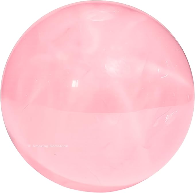 Amazing Gemstone Star Rose Quartz Crystal Ball with Stand - 2 Inches Crystal Sphere Meditation Balls for Witchcraft and Decorative Balls