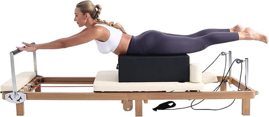 Foldable Pilates Reformer Machine,Extended 88in Metal Frame Pilates Equipment for Home Women Men Use Gym Workout & Advanced and Beginners Users , Dual Resistance System (Spring & Latex Tubes)