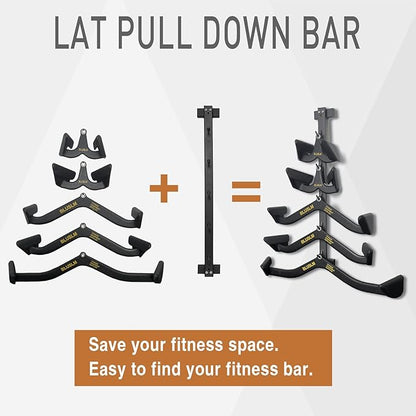 Lat Pull Down Bar T bar Row Attachment, V Bar Tricep Lat Pulldown Attachments, Back Strength Training Bar for Home Gym Exercise Cable Machine Attachments