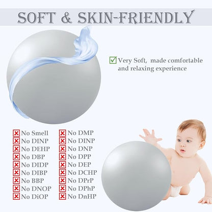 Soft Pilates Ball 9 Inch, Ideal Small Exercise Ball Between Knee Squeeze for Physical Therapy Yoga Core Medicine Abs Pt Bouncy, Mini Rubber Fitball Barre Workout Equipment for Women Men Kid Toddler