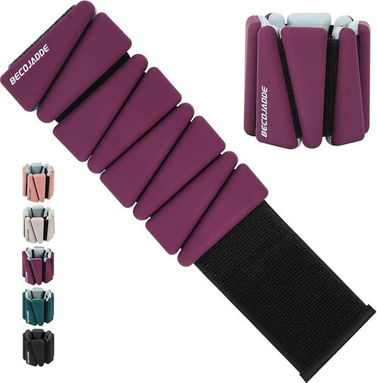 Ankle Weights Set of 2 (1 lb/2 lb/3 lb Each) Adjustable Wrist Weights for Women Men Wearable Arm Leg Weight for Pilates, Running, Walking, Workout, Yoga
