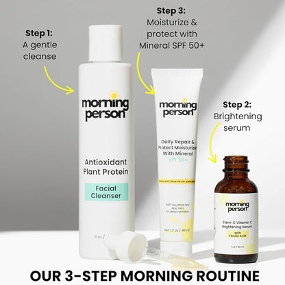 Antioxidant Plant Protein Facial Cleanser - Calming And Soothing With Green Tea And Aloe Vera - Hydrating And De-Puffing - Sulfate and Paraben Free