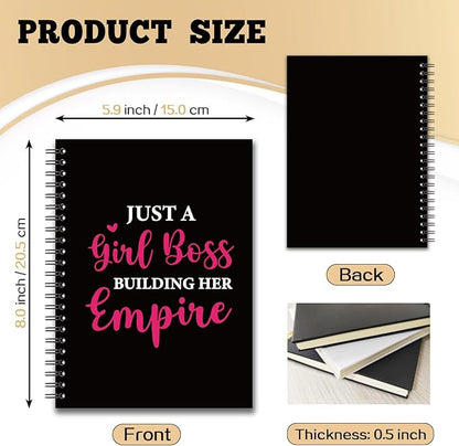 YAZMEEN Boss Lady Blank Spiral Notebook（160 Pages） Just A Girl Boss Building Her Empire Hardcover Sketchbook Boss Appreciation Gifts Funny Notebook Birthday Gifts for Women Boss Entrepreneur Leader
