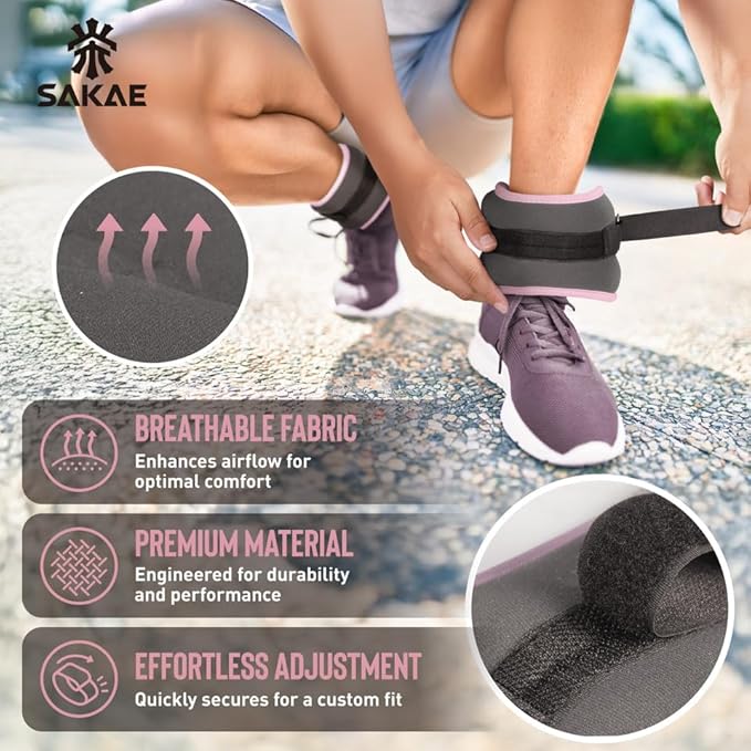 SAKAE Exercise Step Platform Set with Ankle Weights & Measuring Tape, Adjustable Height 2 Level Risers Workout Step Trainer, Aerobic Steppers for Home Gym Exercise Fitness Workout, Multiple Colors