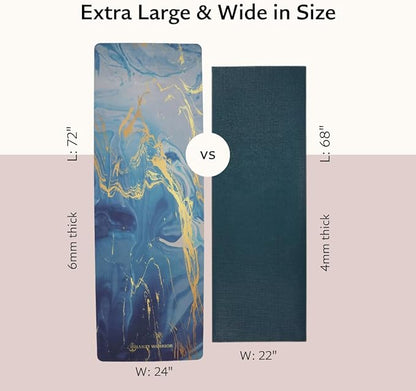 Shakti Warrior TPE Yoga Mat - Artist Designed, Premium eco friendly mats, Non Slip, Non toxic, Great For Regular & Hot Yoga, Pilates and Workouts (72 inch x 24 inch x 6mm thick)