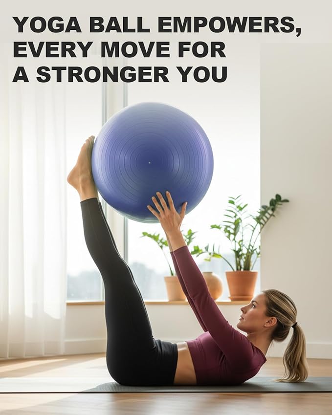 Trideer Exercise Ball Yoga Ball – Office Seating & Balance Ball Chair, Stability Ball for Pilates, Physical Therapy,Core Training & Balance Improvement & Stretching