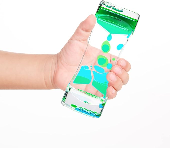 CAILINK Liquid Motion Bubbler, 4 Pack Stress Management Sensory Toys, Relief Fidget Bubbler,Relaxing Water Timers, Office Home Colorful Hourglass Desk Decor