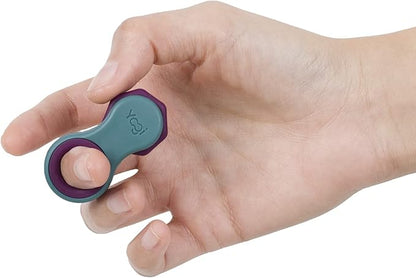 Yogi Fidget Toy – Silent Sensory Spinner for Adults & Kids – Stress Relief Fidgets for ADHD, Anxiety – Fidget Toys for Adults – Includes 5 Finger-Fit Rings – Work, School & Travel – Aurora