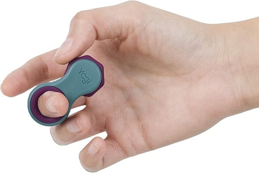 Yogi Fidget Toy – Silent Sensory Spinner for Adults & Kids – Stress Relief Fidgets for ADHD, Anxiety – Fidget Toys for Adults – Includes 5 Finger-Fit Rings – Work, School & Travel – Aurora