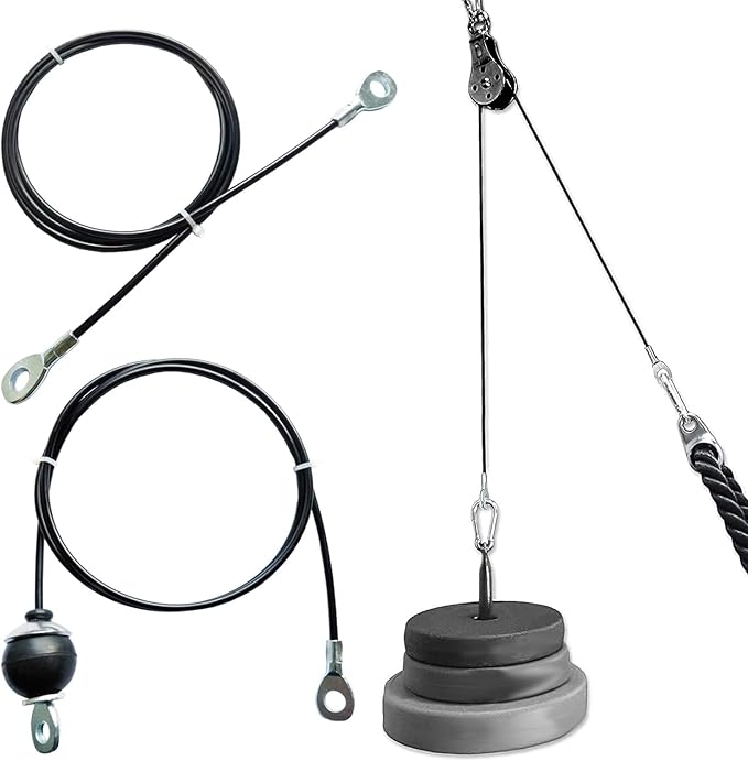Fitness Gym Replacement Cable Fitness Pulley Cable,Heavy Duty 5mm Steel Wire Rope for Home Gym Cable Pulley Machine Accessories