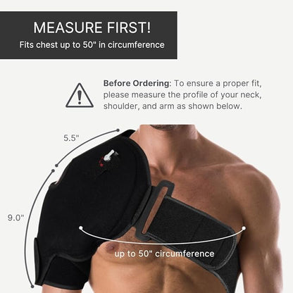 NatraCure Hot or Cold Therapy Shoulder Ice Pack Wrap, Brace for Pain Relief - (Heating Pad for Rotator Cuff Injuries, Surgery, Gym, Baseball, Pitching) - 6032