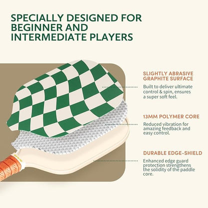 Pickleball Paddles Set of 2/4- USAPA Approved Graphite/Fiberglass Pickleball Racket, 2 Pickleball Rackets, 4 Balls and 1 Portable Carry Bag, Aesthetic Pickle Ball Set for Men Women Beginners