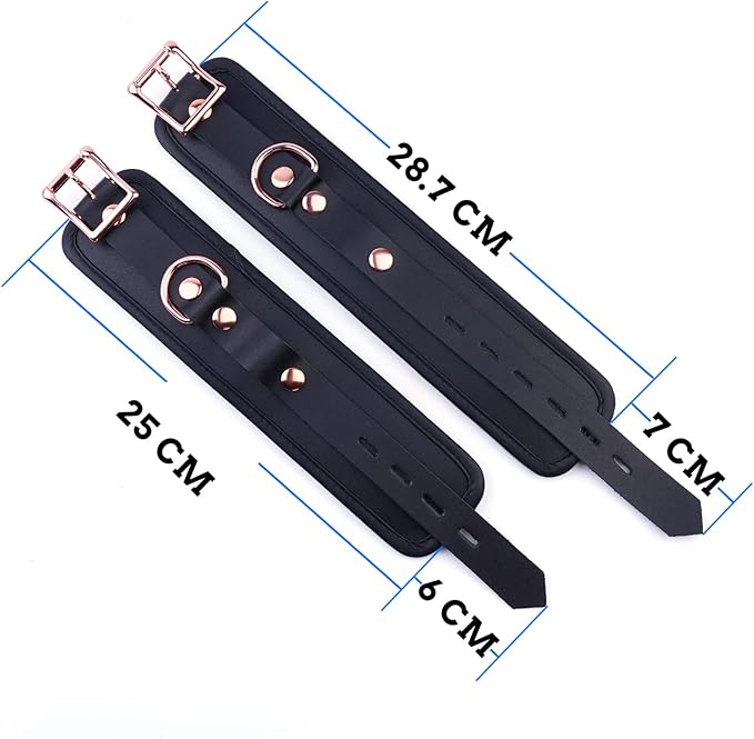 Soft Adjustable Straps Set PU Leather Kit for Hand-Wrist-Ankle Home Gym Sports