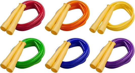 Champion Sports 8 Foot Licorice Jump Rope for Fitness, Assorted Colors - Speed Jump Ropes with Contoured Handles for Exercise, Cross Training, Boxing - Single Premium Skipping Rope for Kids, Adults